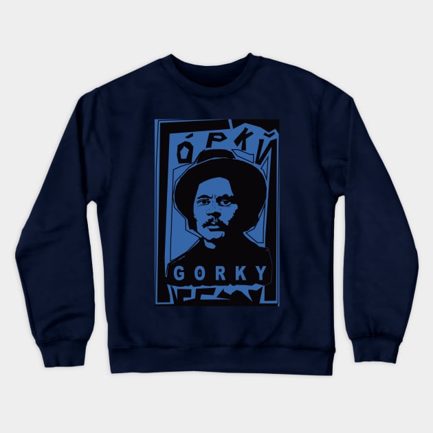 Maxim Gorky in Blue Crewneck Sweatshirt by Exile Kings 